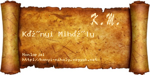 Kányi Mihály névjegykártya