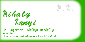 mihaly kanyi business card